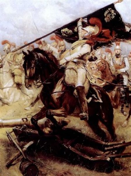 Retour De Carabiniers De La Charge Oil Painting by Edouard Jean Baptiste Detaille