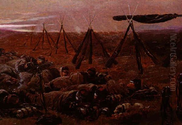 Soldats Endormis Sur Un Champs De Bataille Oil Painting by Edouard Jean Baptiste Detaille