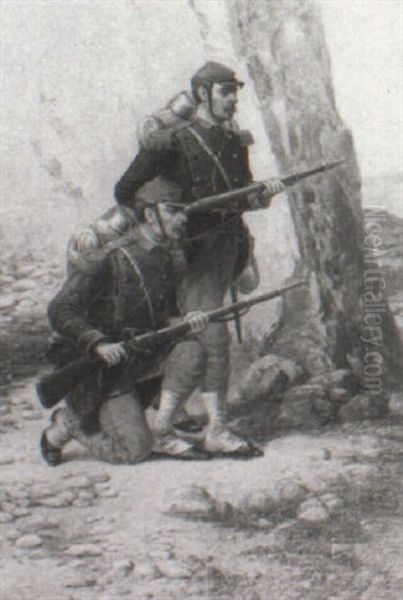 Two French Soldiers by Edouard Jean Baptiste Detaille