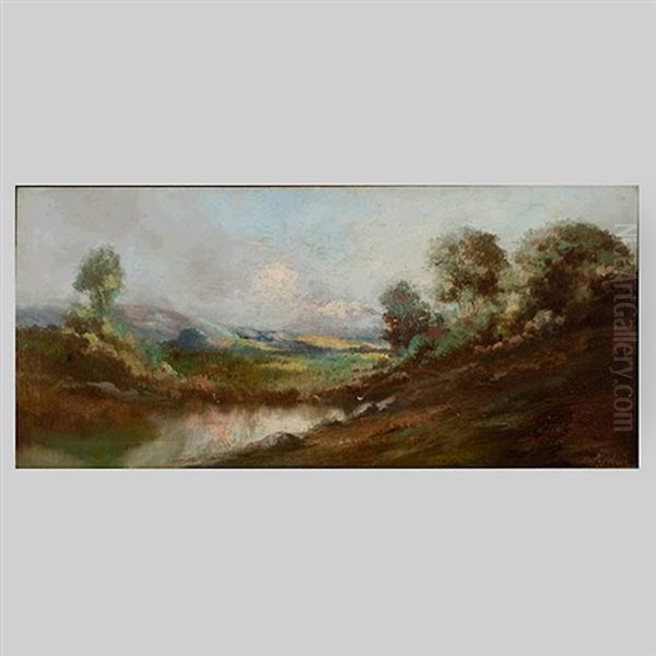 California River Landscape Oil Painting by Richard Detreville