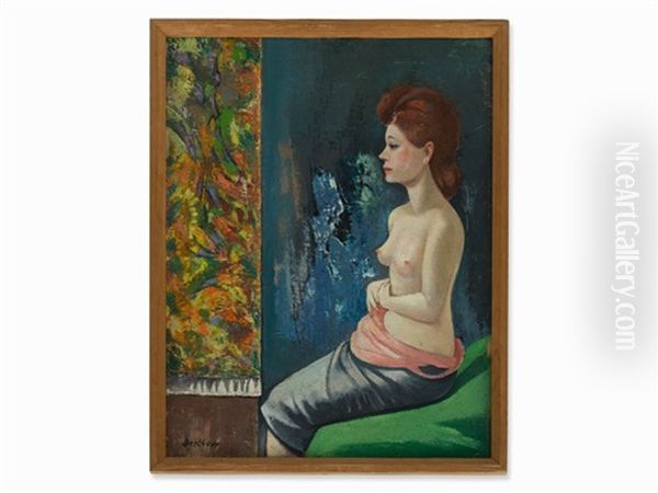 Female Nude At A Window Oil Painting by Eric Detthow