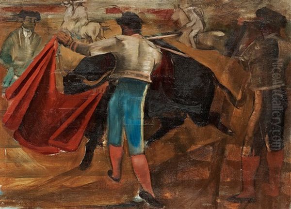 Bullfighting Oil Painting by Eric Detthow