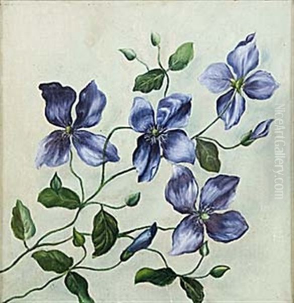 Clematis Oil Painting by Eric Detthow