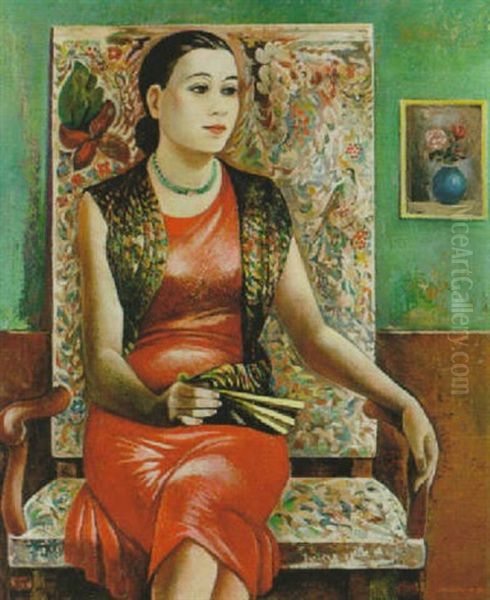 Portrait De Mademoiselle D. Oil Painting by Eric Detthow