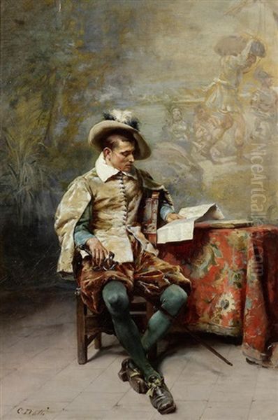 Far Away Thoughts Oil Painting by Cesare Auguste Detti