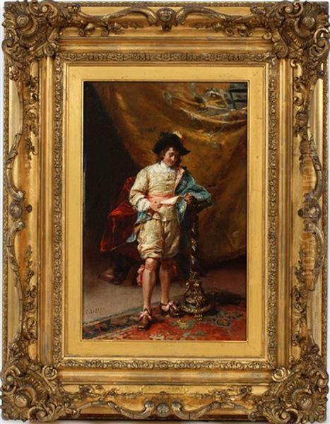 News From Home Oil Painting by Cesare Auguste Detti