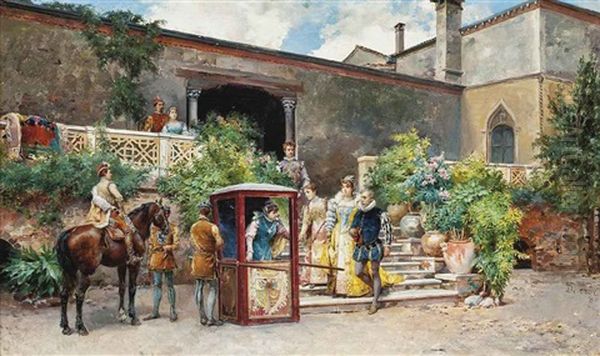 The Welcome Oil Painting by Cesare Auguste Detti