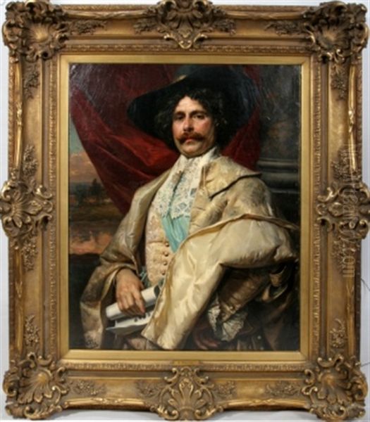 Cavalier Oil Painting by Cesare Auguste Detti