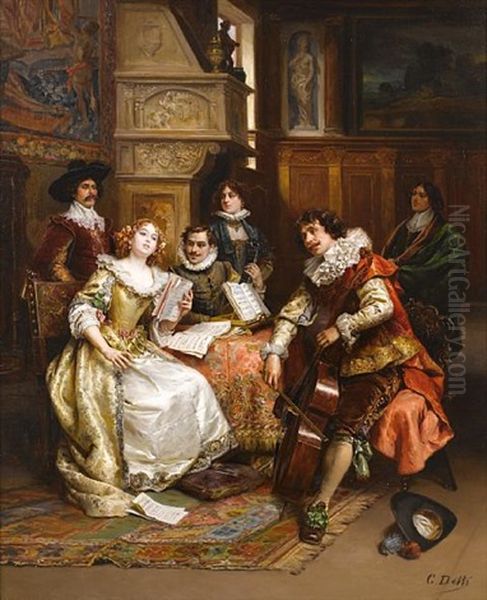 The Final Rehearsal Oil Painting by Cesare Auguste Detti