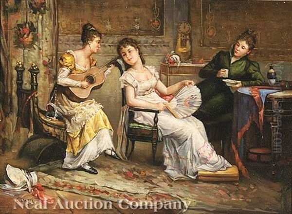 An Afternoon Of Leisure Oil Painting by Cesare Auguste Detti