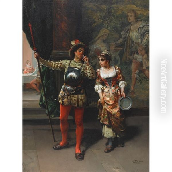 The Uninvited Guest Oil Painting by Cesare Auguste Detti