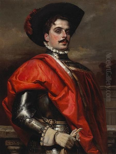 The Proud Cavalier Oil Painting by Cesare Auguste Detti