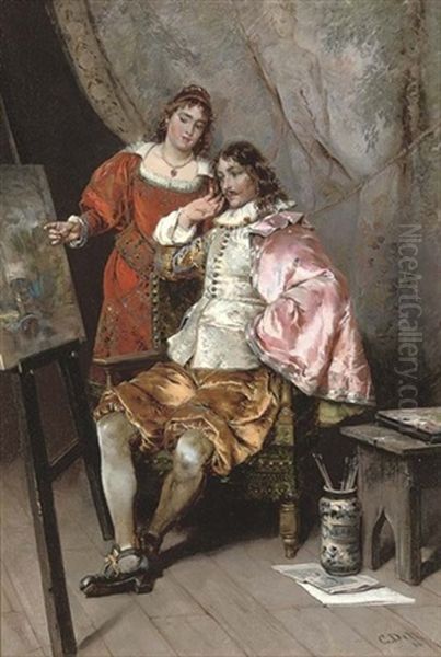 The Connoisseurs Oil Painting by Cesare Auguste Detti