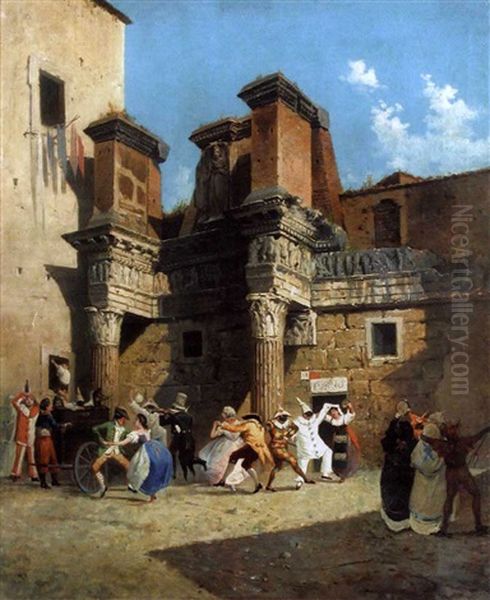 The Masked Dance Oil Painting by Cesare Auguste Detti