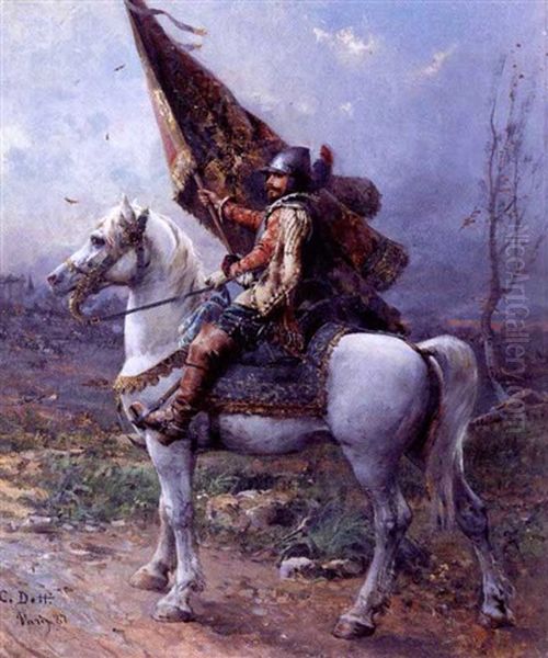 The Standard Bearer Oil Painting by Cesare Auguste Detti