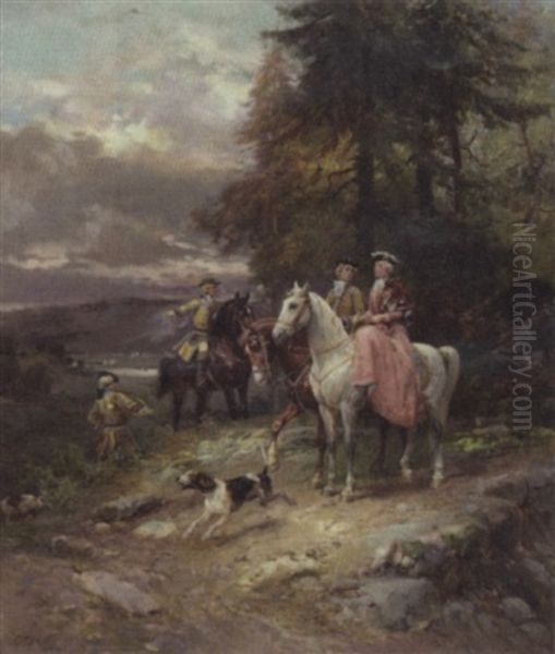 La Chasse Oil Painting by Cesare Auguste Detti