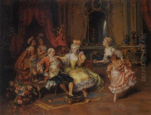 The Affluent Suitor Oil Painting by Cesare Auguste Detti