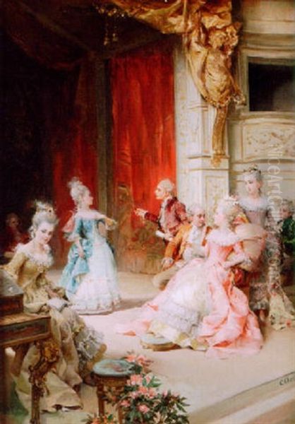 At The Ball Oil Painting by Cesare Auguste Detti