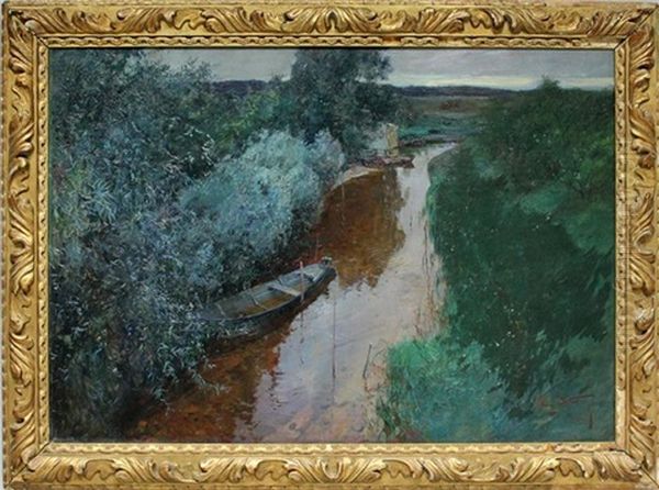 Am Bach Oil Painting by Ludwig Julius Christian Dettmann