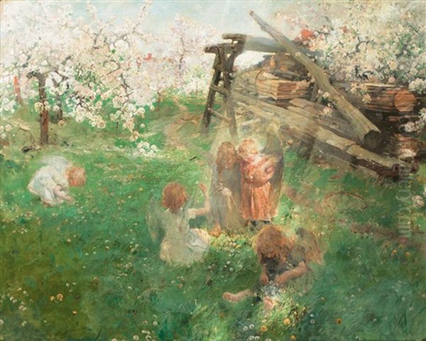 Spring Of Life Oil Painting by Ludwig Julius Christian Dettmann