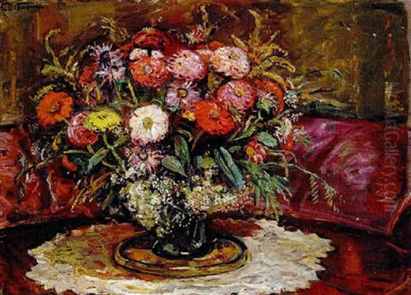 Herbstblumenstilleben Oil Painting by Ludwig Julius Christian Dettmann