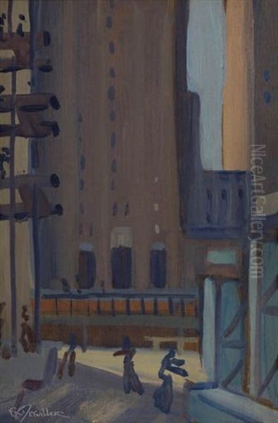 Rockefeller Center Oil Painting by Frederick Knecht Detwiller