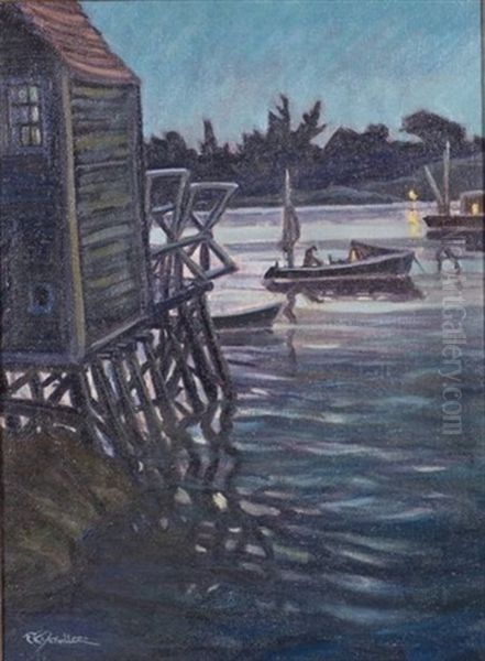 New Harbor, Maine Oil Painting by Frederick Knecht Detwiller