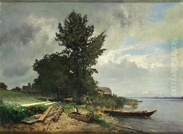 Uferstuck Am Chiemsee Oil Painting by Heinrich Deuchert