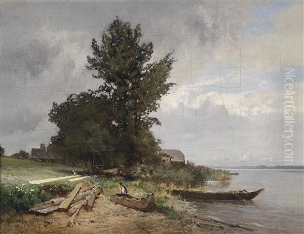 Am Chiemsee Oil Painting by Heinrich Deuchert