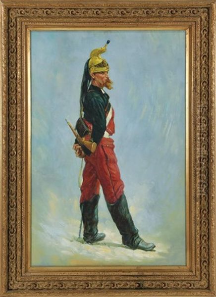 Soldier Oil Painting by Eugene Auguste Francois Deully