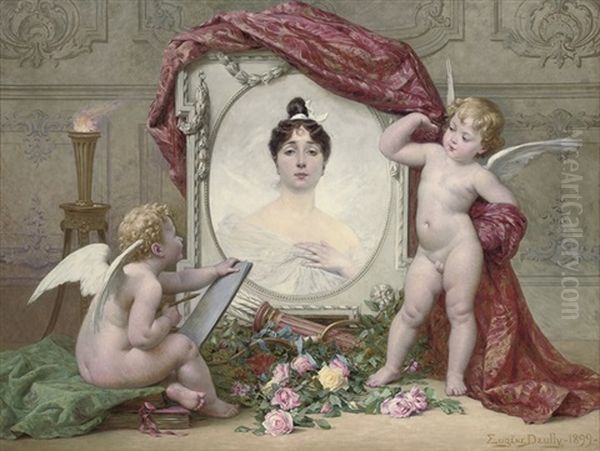 An Allegory Of The Arts Oil Painting by Eugene Auguste Francois Deully