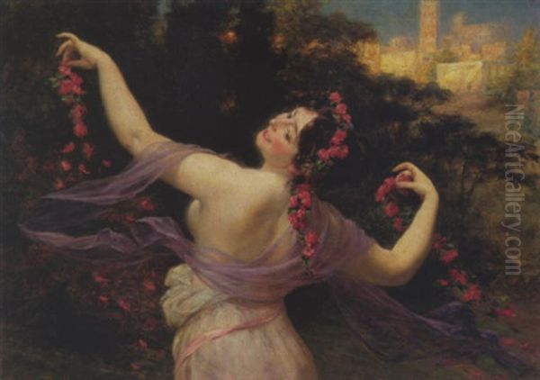 Danse Printaniere Oil Painting by Eugene Auguste Francois Deully