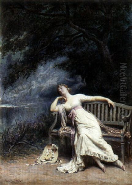 La Reverie Oil Painting by Eugene Auguste Francois Deully