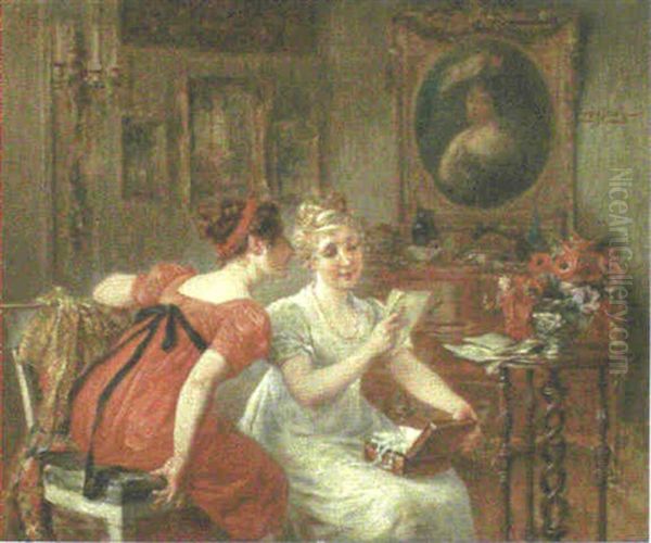 Les Lettres De L'absent Oil Painting by Eugene Auguste Francois Deully