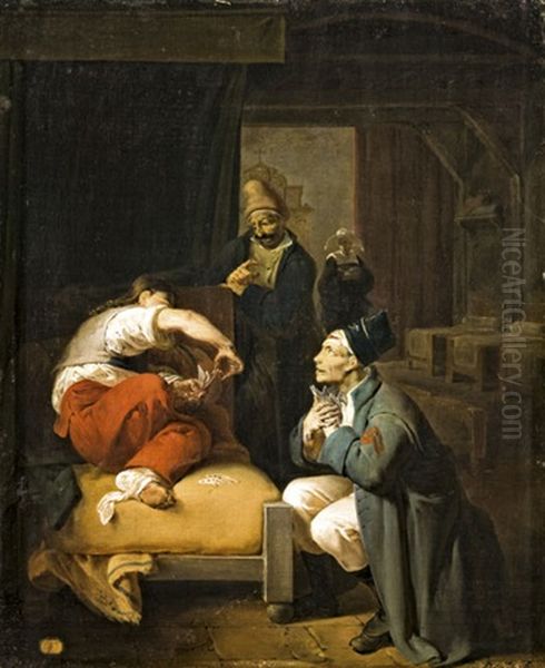 Kartyazok Oil Painting by Francois-Joseph Deutsch