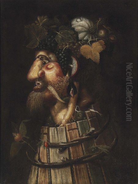 Autumn Oil Painting by Giuseppe Arcimboldo