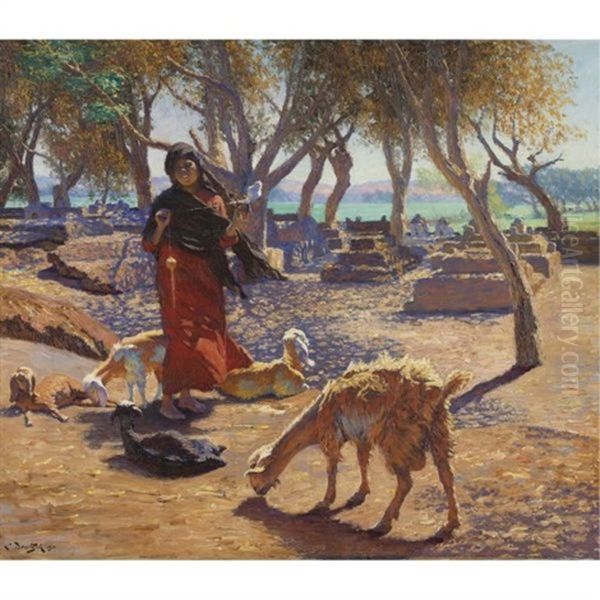 The Young Goat Herder Of Shobrah, Egypt by Ludwig Deutsch