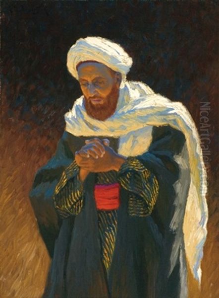 Islamic Priest Oil Painting by Ludwig Deutsch