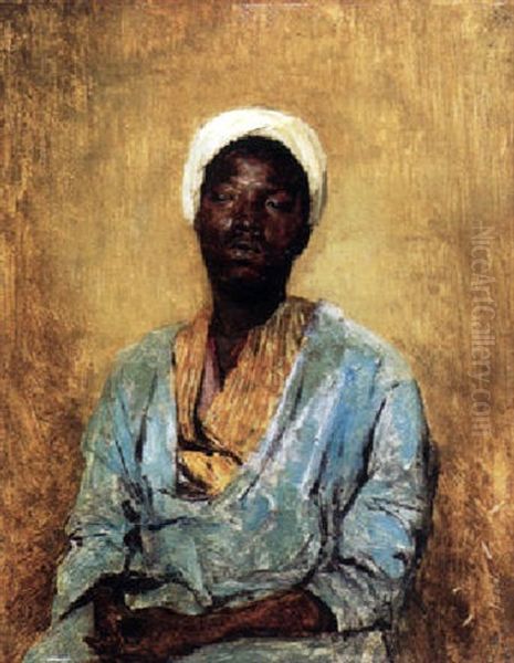 Egyptien A La Djellaba Bleue Oil Painting by Ludwig Deutsch