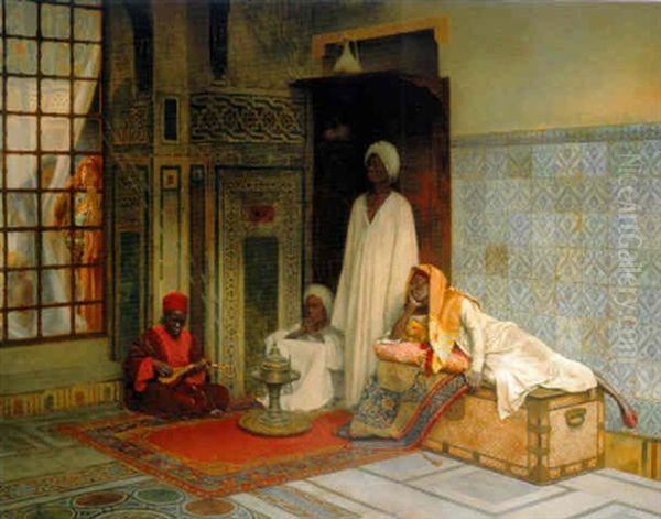 Guards Of The Harem Oil Painting by Ludwig Deutsch