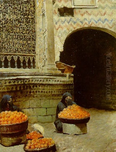 Marchande D'oranges Oil Painting by Ludwig Deutsch