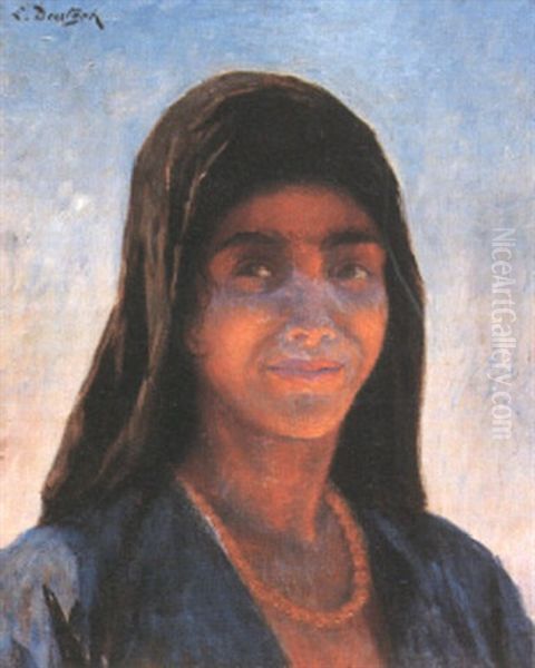 Tete D'egyptienne Oil Painting by Ludwig Deutsch