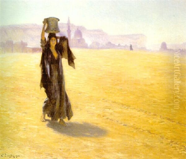 La Jeune Fille Du Desert Oil Painting by Ludwig Deutsch