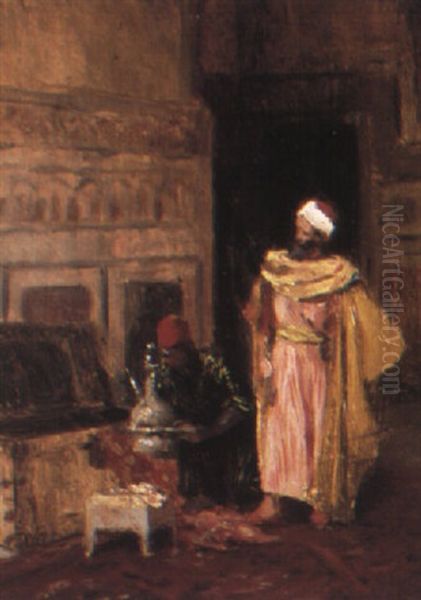 An Interior Scene Oil Painting by Ludwig Deutsch