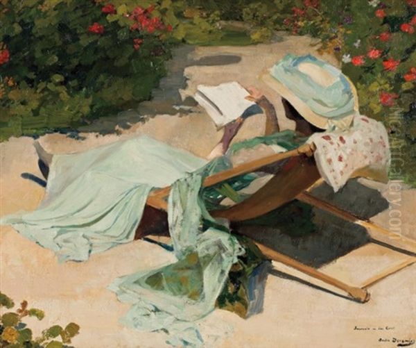 The Book Oil Painting by Andre Devambez