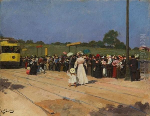 Le Tram Jaune Oil Painting by Andre Devambez