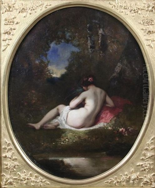 Nude In A Landscape Oil Painting by Louis Devedeux