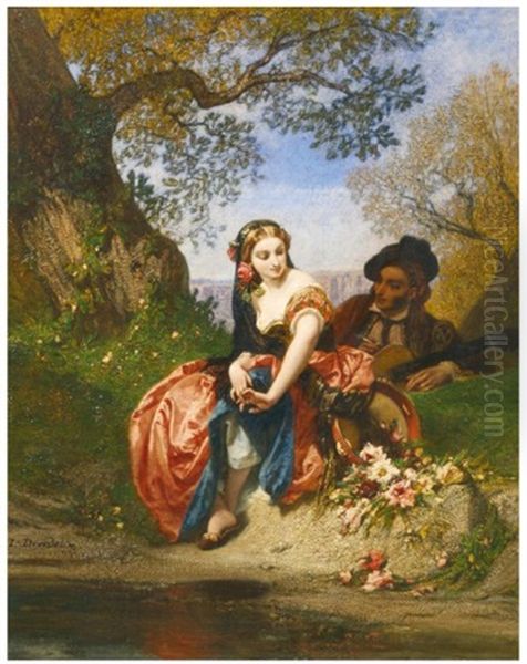 Le Repos Des Musiciens Oil Painting by Louis Devedeux