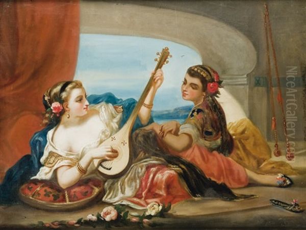 Le Concert Des Odalisques Oil Painting by Louis Devedeux