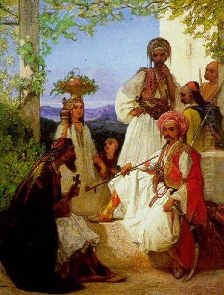 Un Poste De Volontaires, Pres De Salonique (turquie) Oil Painting by Louis Devedeux